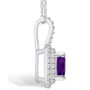 Amethyst (2 Ct. T.W.) and Diamond (1/2 Ct. T.W.) Halo Pendant Necklace in 14K White Gold