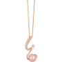 Cultured Freshwater Pearl (8mm) and Diamond (1/10 ct. t.w.) Pendant Necklace in 14k Rose Gold