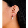 Fine Crystal 6mm Drop Hoop Earrings in Sterling Silver