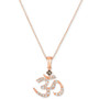 Nude Diamond (1/4 ct. t.w.) & Chocolate Diamond Accent Om Symbol Pendant Necklace in 14k Rose Gold, 18" + 2" extender
