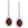 Rhodolite Garnet (1-7/8 ct. t.w.) & Diamond (1/3 ct. t.w.) Leverback Drop Earrings in Sterling Silver (Also in Citrine, Blue Topaz, Amethyst, Peridot, & Opal)