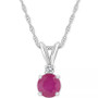 Sapphire (5/8 ct. t.w.) & Diamond Accent 18" Pendant Necklace in 14k White Gold (Also in Ruby)