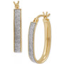 Oval Glitter Small Hoop Earrings