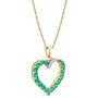 Emerald (1-1/3 ct. t.w.) & Diamond Accent Heart 18" Pendant Necklace in 10k Gold (Also in Ruby)