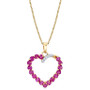 Emerald (1-1/3 ct. t.w.) & Diamond Accent Heart 18" Pendant Necklace in 10k Gold (Also in Ruby)