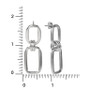 Polished Rectangle Link Drop Earrings in Sterling Silver