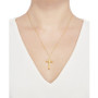 Woven Openwork Cross Pendant Necklace in 14k Gold, 18" + 2" extender