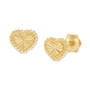 Children's Beaded Heart Stud Earrings in 14k Gold