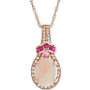 Multi-Gemstone (1-3/8 ct. t.w.) & Diamond (1/6 ct. t.w.) 18" Pendant Necklace in 14k Rose Gold