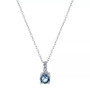 Fine Crystal Round Halo Pendant With 18" Chain in Sterling Silver