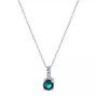 Fine Crystal Round Halo Pendant With 18" Chain in Sterling Silver