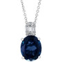 EFFY® London Blue Topaz (4-5/8 ct. t.w.) & Diamond (1/6 ct. t.w.) Oval 18" Pendant Necklace in 14k White Gold