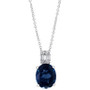 EFFY® London Blue Topaz (4-5/8 ct. t.w.) & Diamond (1/6 ct. t.w.) Oval 18" Pendant Necklace in 14k White Gold