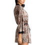 Animal-Print Wrap Robe, Cami & Shorts Set