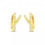 Overlapped Hoop Earrings in 14K Gold Plated or Sterling Silver