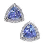 EFFY® Tanzanite (3/4 ct. t.w.) and Diamond (1/8 ct. t.w.) Stud Earrings in 14k White Gold