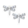 Children's Cubic Zirconia Dragonfly Stud Earrings in Sterling Silver