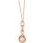 Strawberry Pearl (9mm) & Nude Diamond (1/4 ct. t.w.) 18" Pendant Necklace in 14k Rose Gold