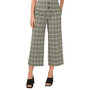 Women's Summer Plaid Belted Cropped Wide-Leg Pants