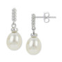Cultured Freshwater Pearl (7 - 8mm) Twist Drop Earrings in Sterling Silver