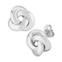 Knife Edge Knot Stud Earrings Set in 14k White Gold