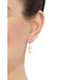 Polished & Textured Pineapple Dangle Drop Earrings in 10k Gold