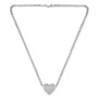 Cubic Zirconia Pavé Heart 18" Pendant Necklace in Sterling Silver