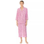 Womens 3/4 Sleeve Cotton Notch Collar Capri Pant Pajama Set