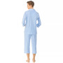 Womens 3/4 Sleeve Cotton Notch Collar Capri Pant Pajama Set