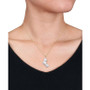 Cultured Freshwater Baroque Pearl (8-9-1/2mm) & Diamond (1/6 ct. t.w.) Cluster 17" Pendant Necklace in 14k Gold