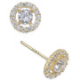Flower Cluster Cubic Zirconia Stud Earrings in 10K Gold