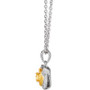 Sunny Yellow Diamond (1/4 ct. t.w.) & Vanilla Diamond (1/6 ct. t.w.) Double Halo 18" Pendant Necklace in Platinum & 14k Gold