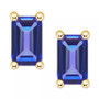 Tanzanite Stud Earrings (1/2 ct. t.w.) in 14k Gold (Also in Emerald, Ruby & Sapphire)