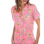 Women's Short Sleeve Pants Tropical Pajama Set, 2-Piece