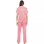 Women's Short Sleeve Pants Tropical Pajama Set, 2-Piece