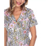 Women's Short Sleeve Pants Tropical Pajama Set, 2-Piece