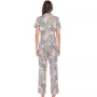 Women's Short Sleeve Pants Tropical Pajama Set, 2-Piece