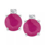 Sapphire (3/4 ct. t.w.) & Diamond Accent Stud Earrings in 14k White Gold (Also in Emerald, Ruby, & Tanzanite)