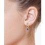 EFFY® Sapphire (5/8 ct. t.w.) & Diamond (1/10 ct. t.w.) Dangle Hoop Drop Earrings in 14k Gold