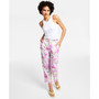 Women's Satin Floral Cargo Pants, Created for Macy's