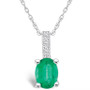 Emerald (1-1/5 Ct. t.w.) and Diamond Accent Pendant Necklace