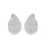Pave Teardrop Cubic Zirconia Huggie Hoop Earrings, Sterling Silver or 18K Gold over Silver