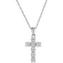 Diamond Cross Pendant Necklace (1/10 ct. t.w.) in Sterling Silver