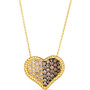 Ombré® Chocolate Ombré Diamond Heart Cluster Pendant Necklace (7/8 ct. t.w.) in 14k Gold, 18" + 2" extender in 14k Gold
