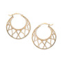 Crisscross Graduated Small Hoop Earrings in 10k Gold, 1"