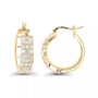 Cubic Zirconia 14K Rose Gold Round and Baguette Hoop Earrings (Also in 14k Gold Over Silver or 14k Rose Gold Over Silver)