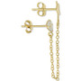 Cubic Zirconia & Star Double Pierced Chain Drop Earrings in Gold-Plated Sterling Silver, Created for Macy's