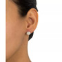 Crystal Pave Stud Earrings in Sterling Silver. Available in Clear, Blue, Gray, Red or Multi