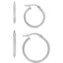 2-Pc. Set Polished Hoop Earrings in Sterling Silver, 15mm and 20mm