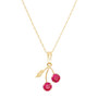 Created Ruby (5/8 ct. t.w.) Leaf Pendant On 18" Rope Chain in 10k Yellow Gold